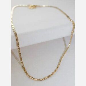 Emily Ornate Chain Necklace – 16" Gold Overlay with Leaf Clasp